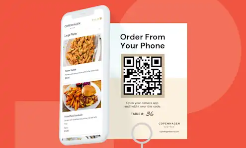 a screenshot of a cell phone and QR code