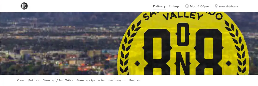 Online Ordering for 8one8 Brewing. features a banner with its logo