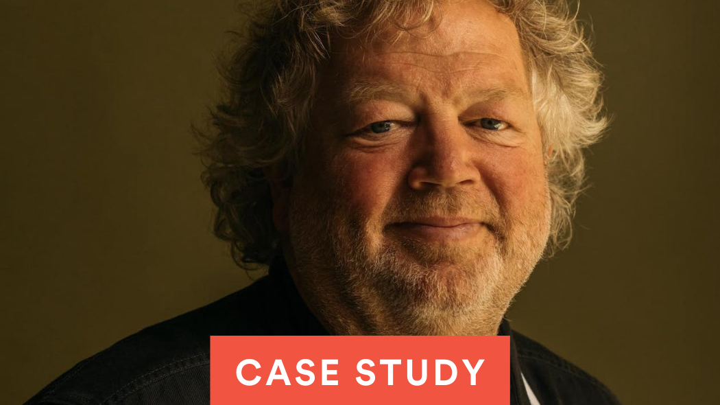 Tom Douglas wearing a blue shirt