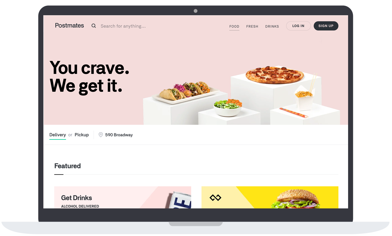 a screenshot of the postmates.com marketplace