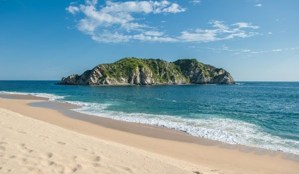 Beautiful beach at Huatulco Bay