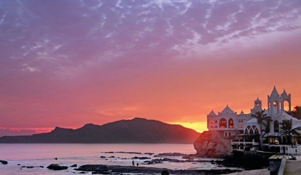 View of the Malecon at sunset