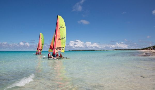 Catamaran along the coast of Cayo Coco