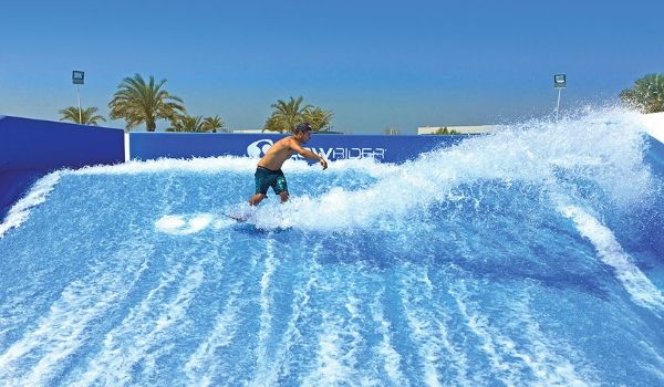 Man surfing on FlowRider