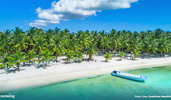 Aerial view of boat docked at a beach