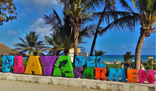 Colourful Playa del Carmen sign on Fifth Avenue