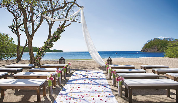 Bohemian wedding ceremony on the beach