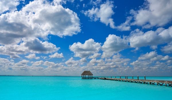 Peaceful pier surrounded by turquoise waters in Isla Holbox