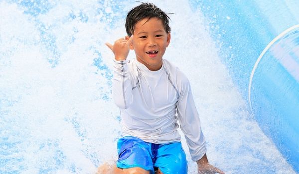 Young boy on FlowRider