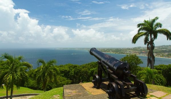 Canon du Fort King George surplombant la baie