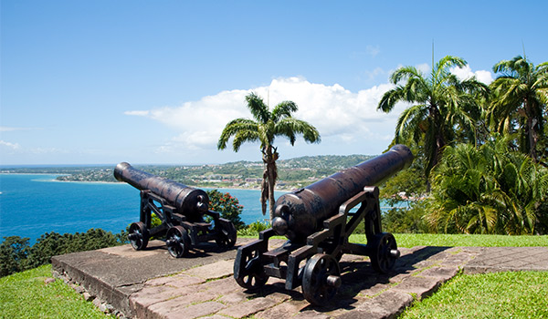 Canon du Fort King George surplombant la baie
