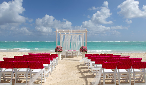Wedding ceremony set-up on the beach