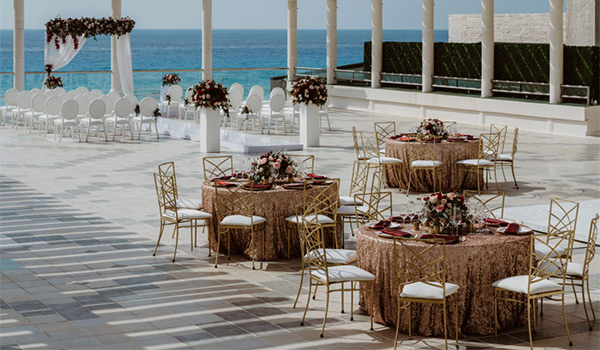 Wedding reception on an elegant terrace