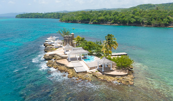 Private island with a pool
