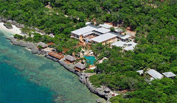 Aerial view of Paraidusus Rio De Oro and the crystal-clear waters off the coast