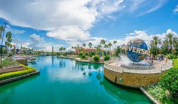 Universal Orlando sign by the river