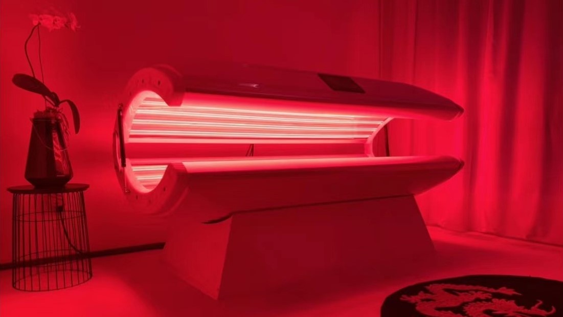 An image of the Red Light Bed in a red room.