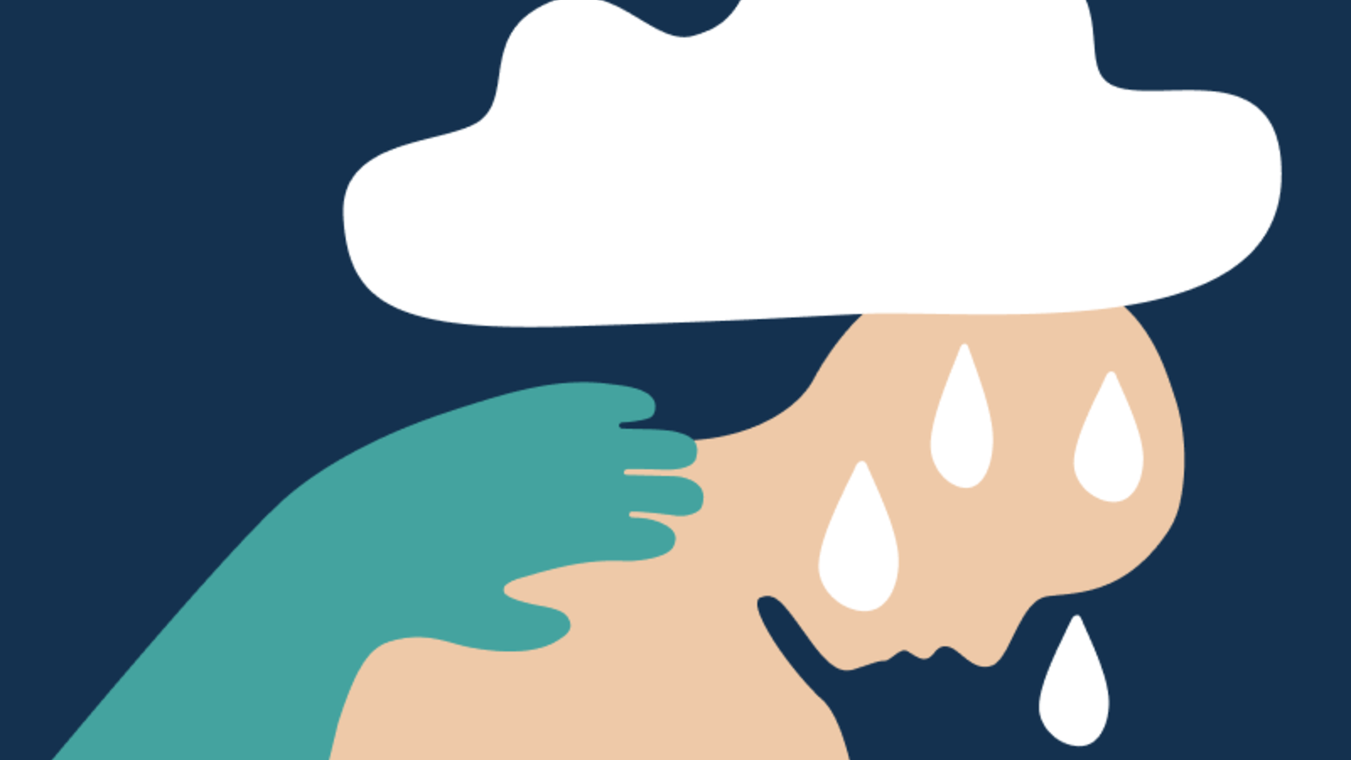 illustration-grön-hand-moln-regn-ledsen-människa