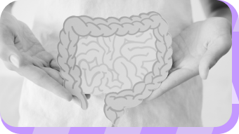 Врач показывает кишечник