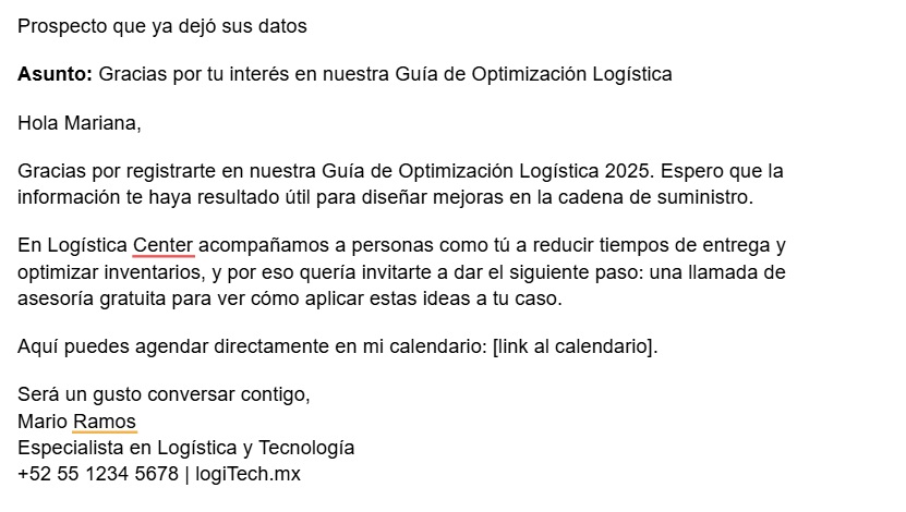 Prospecto que ya dejó sus datos