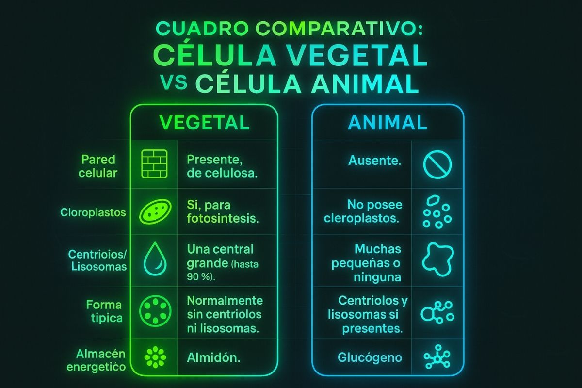 comparison cell vs vegetables 