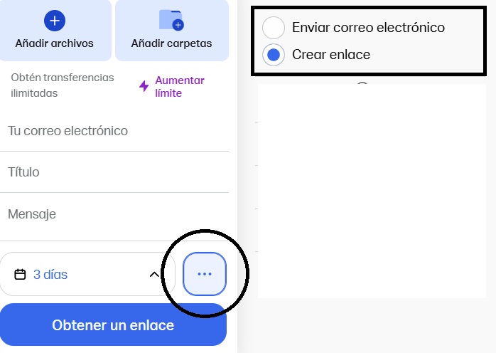 paso 3 WeTransfer Link