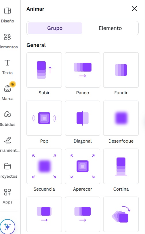 canva paso 2 animacion