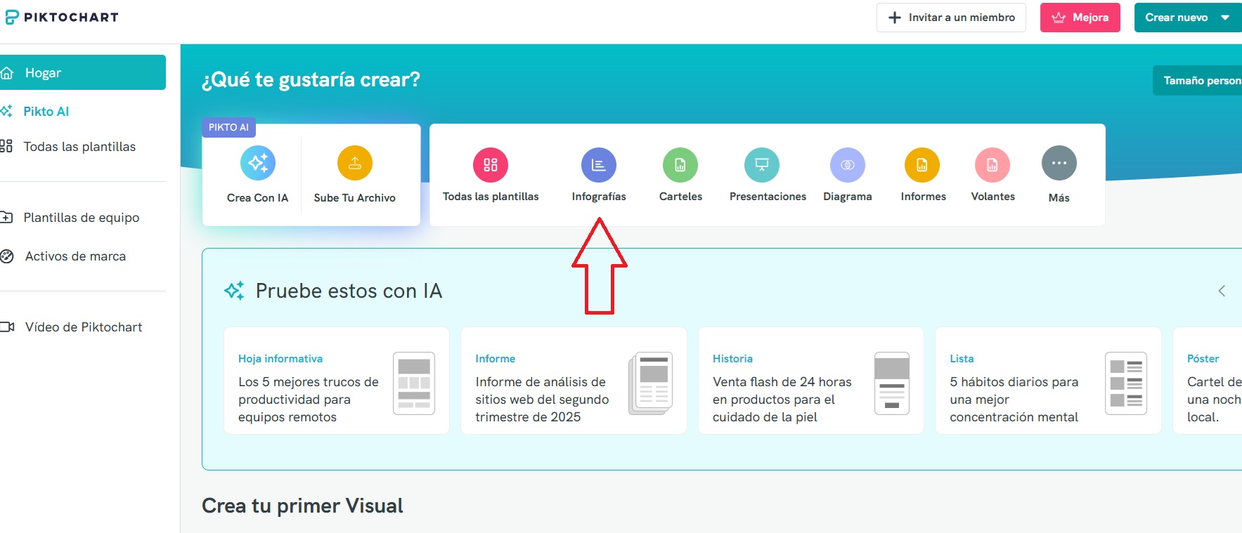 paso 1.1 Piktochart
