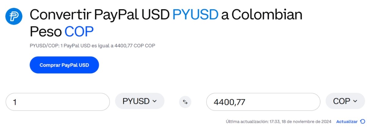 PAYPAL USD COP