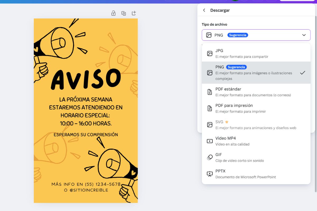 DESCARGA DISEÑO  CANVA