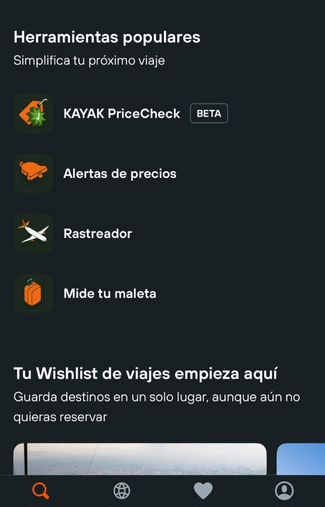 Función de realidad aumentada de Kayak