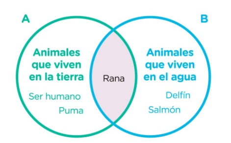 6. Intersection Venn Diagram (lives in water and on land)