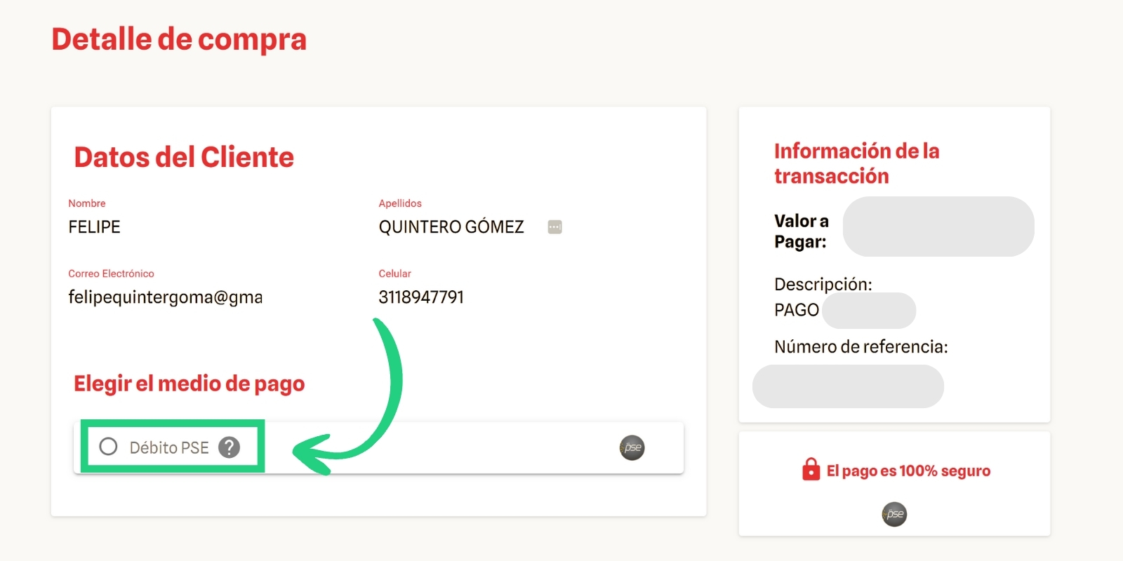 PAGO PSE EN LA EMPRESA DONDE SE PAGA