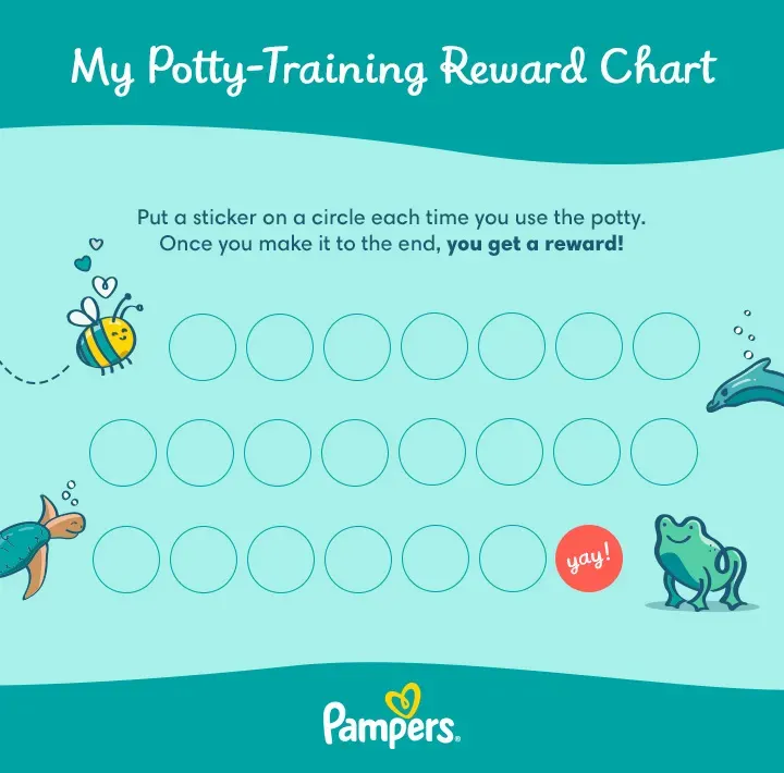 Potty training chart and rewards