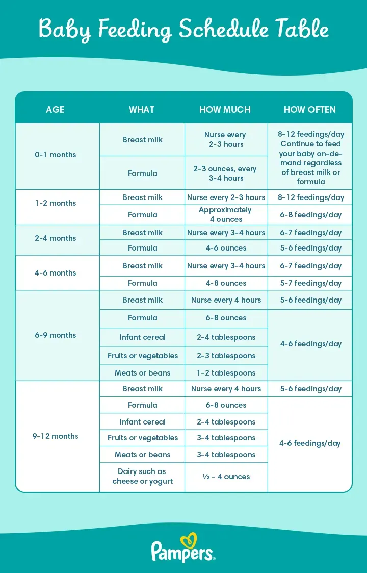 Baby feeding schedule