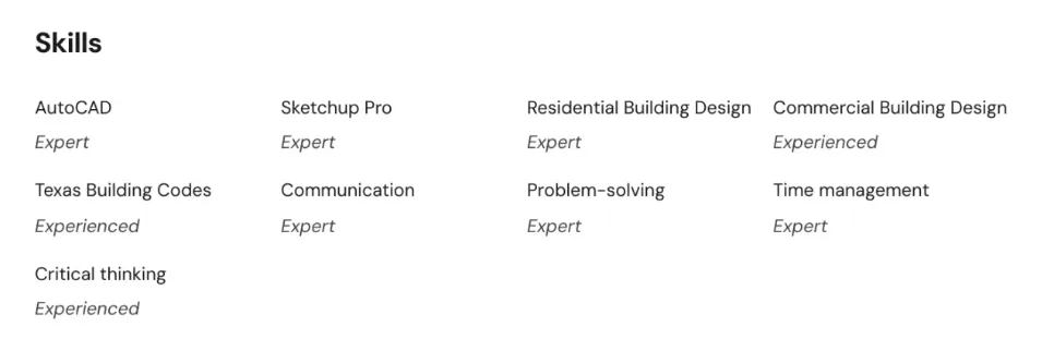 Skills Section