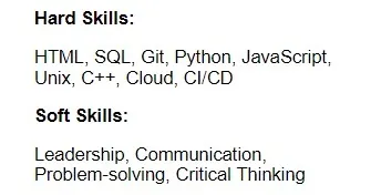 skills section