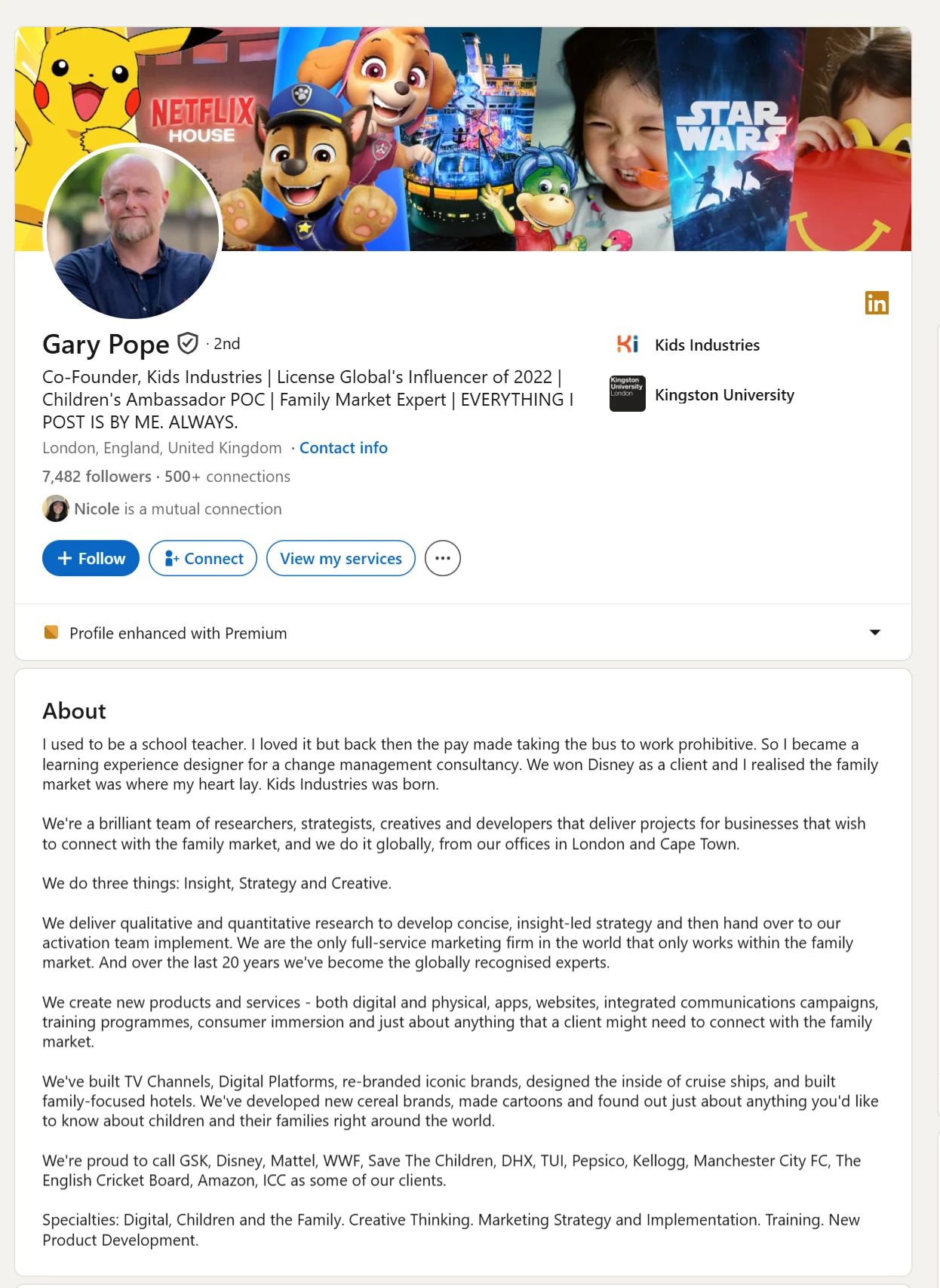 linkedin teacher about me