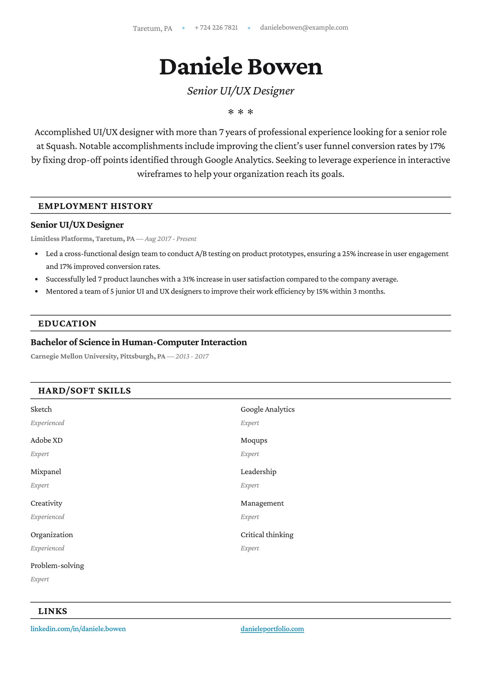 4 UI/UX Designer Resume Examples + Full Writing Guide