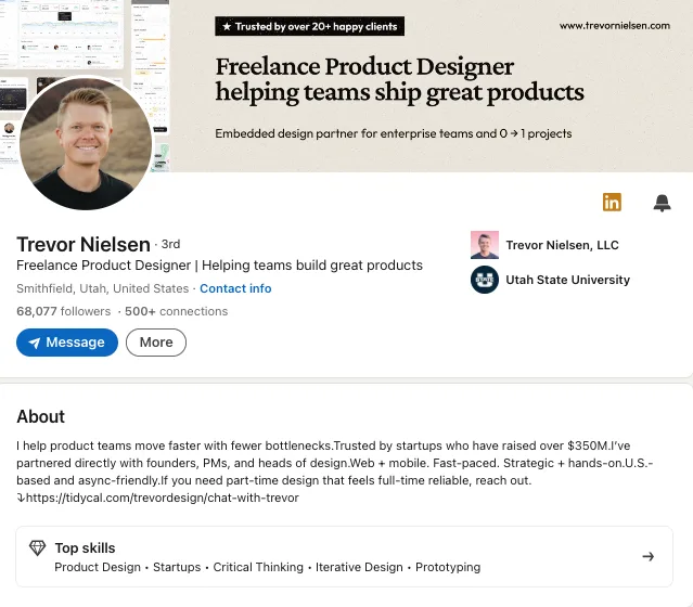 Product Designer About Section