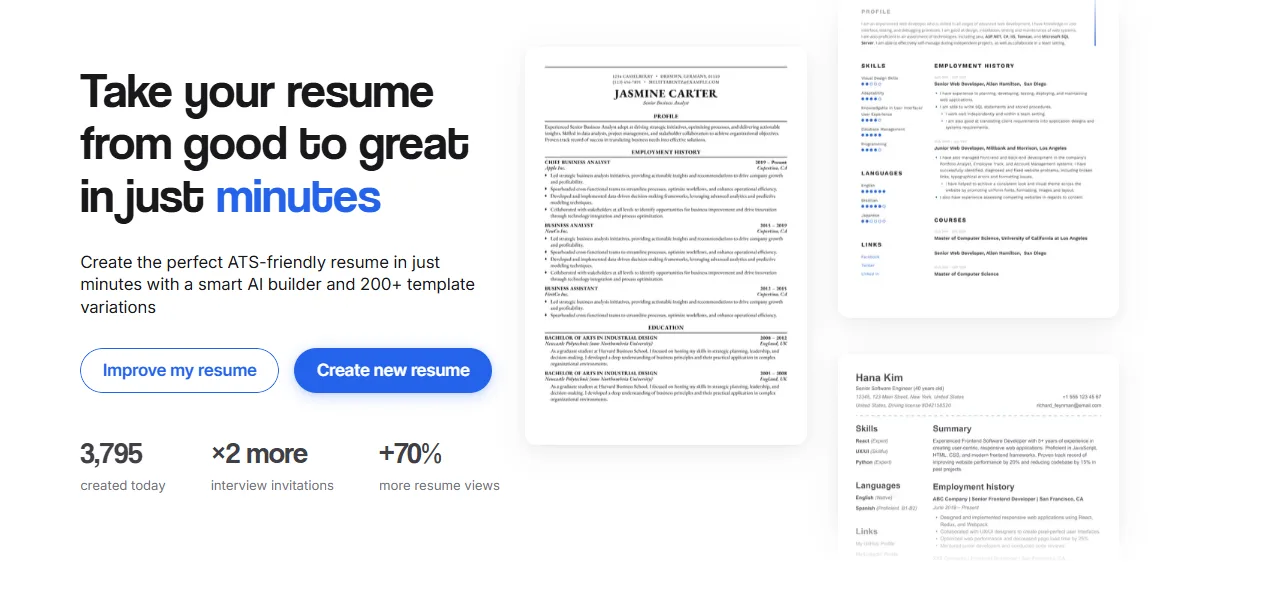 resume builder and templates for career changers
