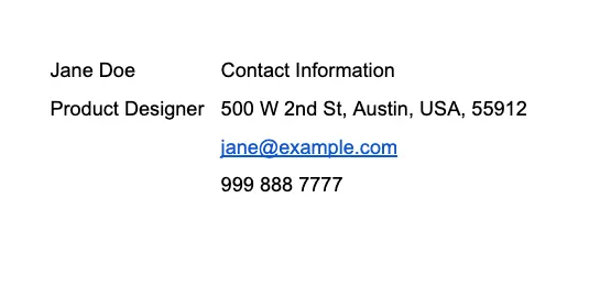 List a future location on your resume