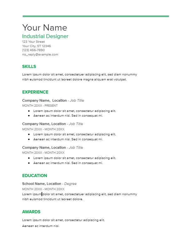 Suggested Resume 1