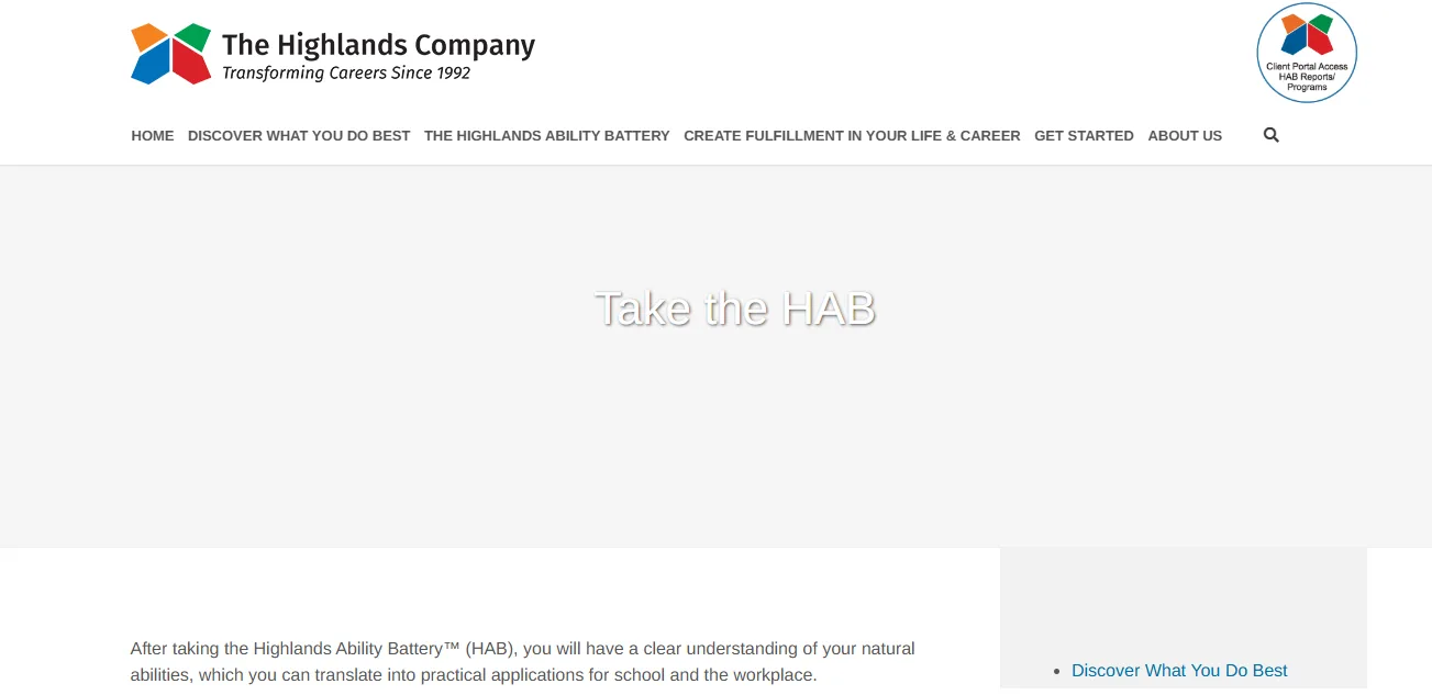Highlands Ability Battery Test