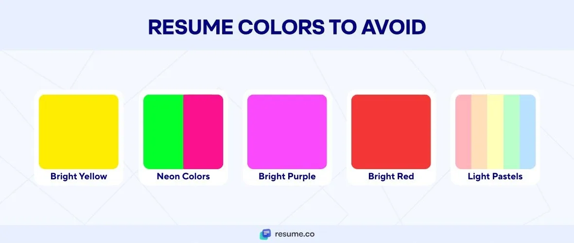 Resume Colors to Avoid