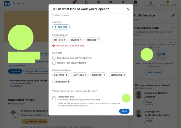 how to enable open to work on linkedin (1)