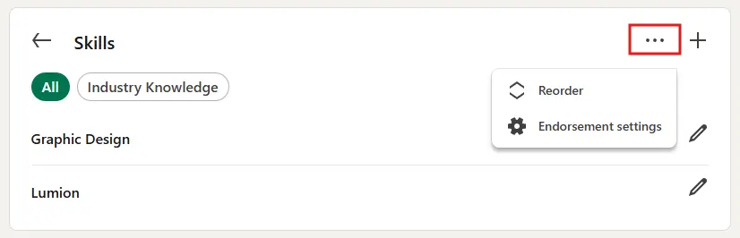 Reorder Option on Linkedin