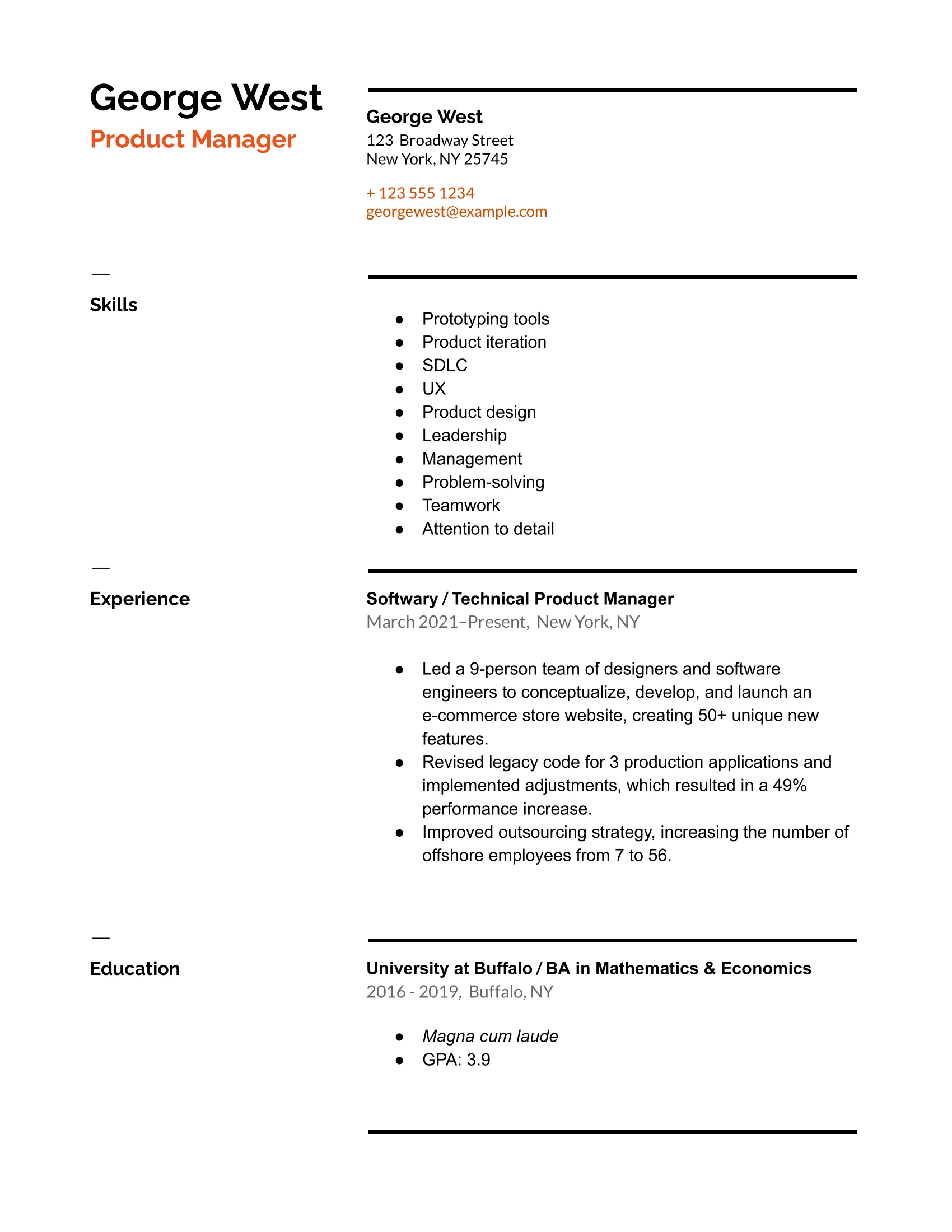 Resume google docs