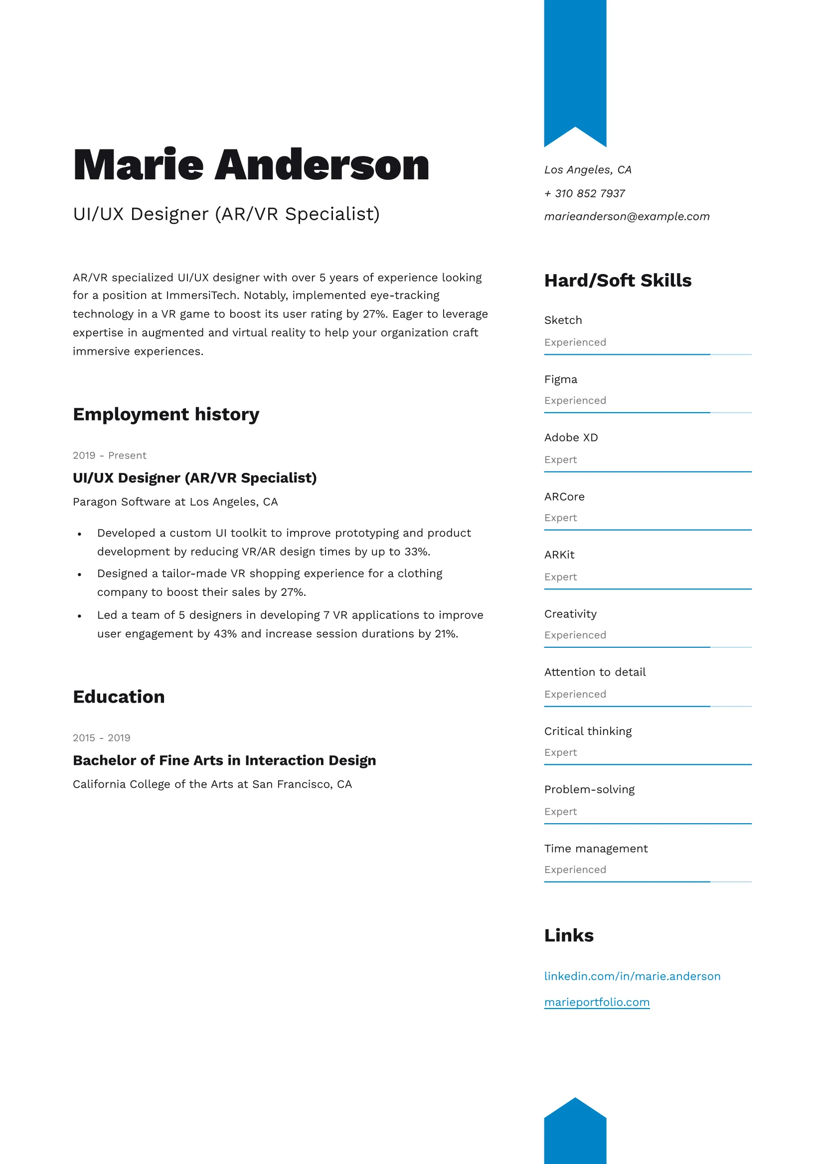 4 UI/UX Designer Resume Examples + Full Writing Guide
