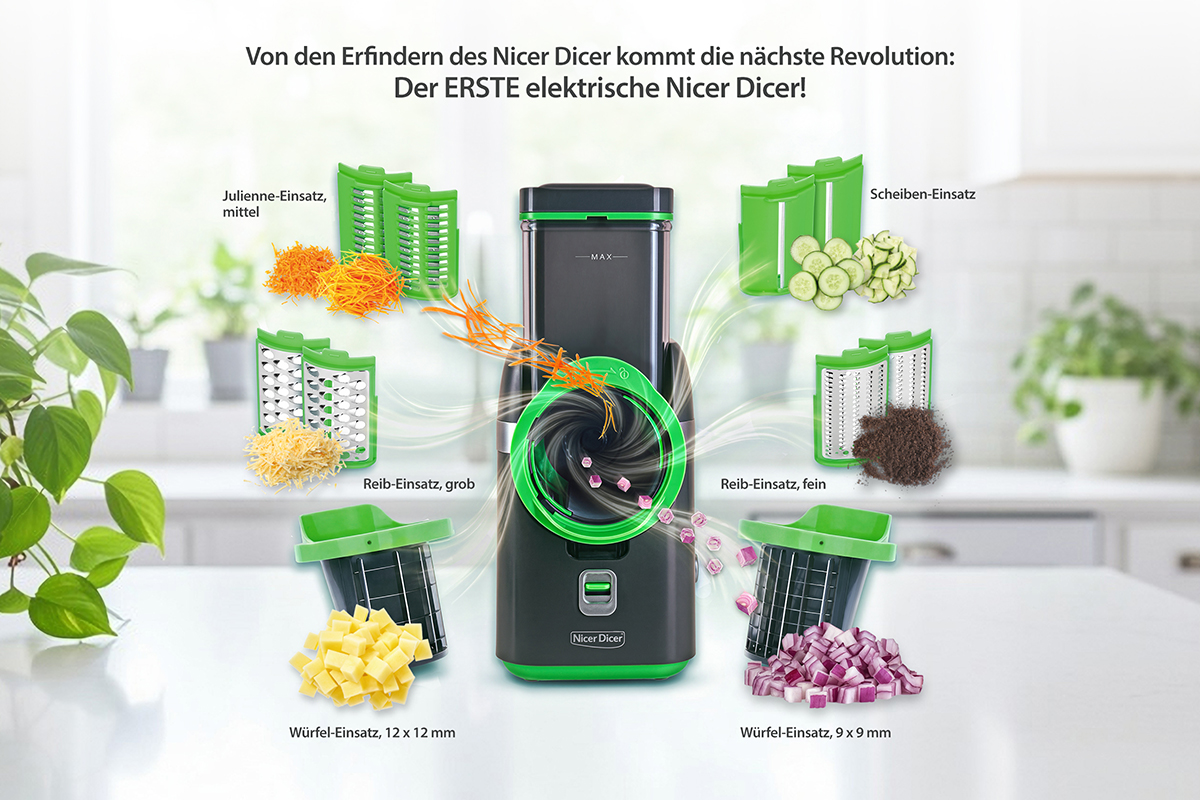 Nicer Dicer Electro Hauptset – Elektrischer Gemüseschneider